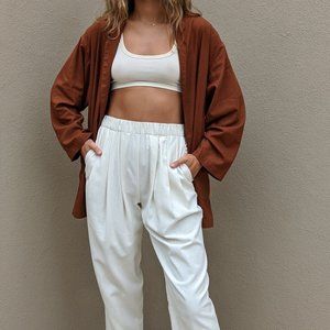 Na Nin Charlie Raw Silk Blazer Cinnamon